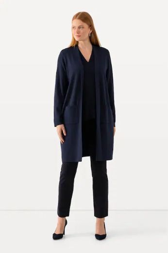 Moda za polnejše Kardigan dugi model s džepovima plus velikost, xxl, Ulla Popken in Johann Popken (JP1880)