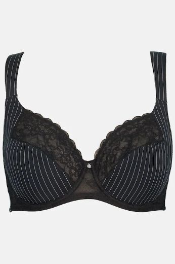 Moda za polnejše Grudnjak s čipkom i prugama plus velikost, xxl, Ulla Popken in Johann Popken (JP1880)