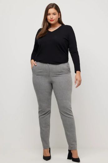 Moda za polnejše Hlače elastične uži model nogavica plus velikost, xxl, Ulla Popken in Johann Popken (JP1880)