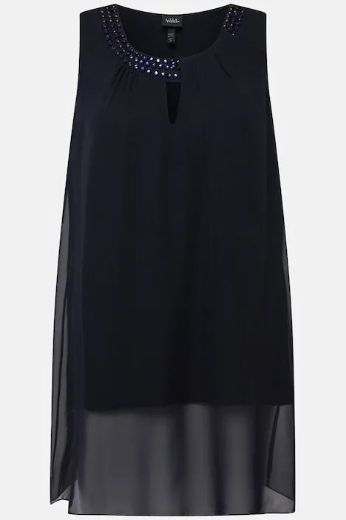 Moda za polnejše Tunika svečana bez rukava s perlama na ovratniku plus velikost, xxl, Ulla Popken in Johann Popken (JP1880)