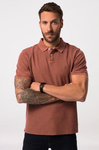 Moda za polnejše Majica Polo isprani efekt plus velikost, xxl, Ulla Popken in Johann Popken (JP1880)