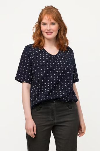 Moda za polnejše Majica s cvjetnim uzorkom kratki rukavi plus velikost, xxl, Ulla Popken in Johann Popken (JP1880)