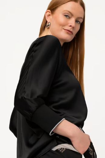 Moda za polnejše Bluza V ovratnik sa stisnutim rukavima plus velikost, xxl, Ulla Popken in Johann Popken (JP1880)