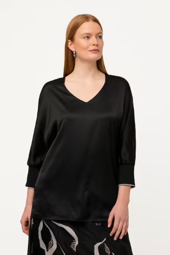 Moda za polnejše Bluza V ovratnik sa stisnutim rukavima plus velikost, xxl, Ulla Popken in Johann Popken (JP1880)