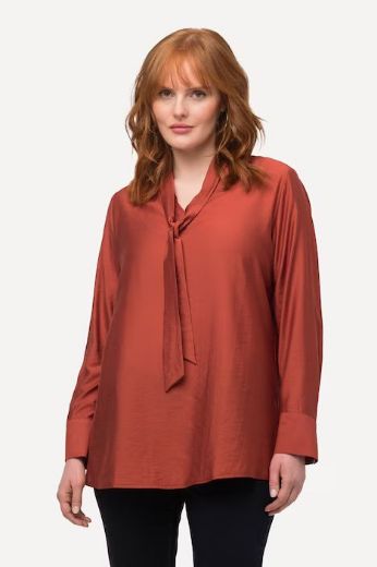 Moda za polnejše Bluza s vezanjem na ovratniku plus velikost, xxl, Ulla Popken in Johann Popken (JP1880)
