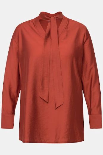 Moda za polnejše Bluza s vezanjem na ovratniku plus velikost, xxl, Ulla Popken in Johann Popken (JP1880)