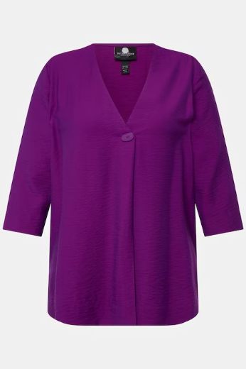 Moda za polnejše Bluza 3/4 rukavi s ukrasnim gumbom plus velikost, xxl, Ulla Popken in Johann Popken (JP1880)
