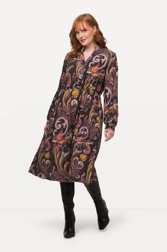 Moda za polnejše Haljina A kroja dugih rukava plus velikost, xxl, Ulla Popken in Johann Popken (JP1880)