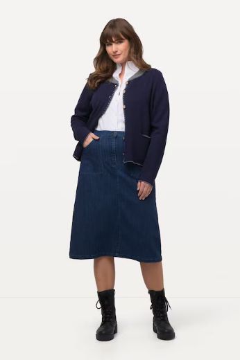 Moda za polnejše Suknja traper A kroja plus velikost, xxl, Ulla Popken in Johann Popken (JP1880)