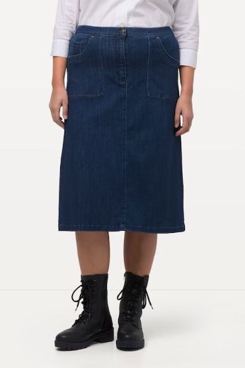 Moda za polnejše Suknja traper A kroja plus velikost, xxl, Ulla Popken in Johann Popken (JP1880)