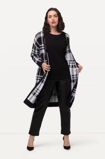 Moda za polnejše Kardigan karirani duži model plus velikost, xxl, Ulla Popken in Johann Popken (JP1880)