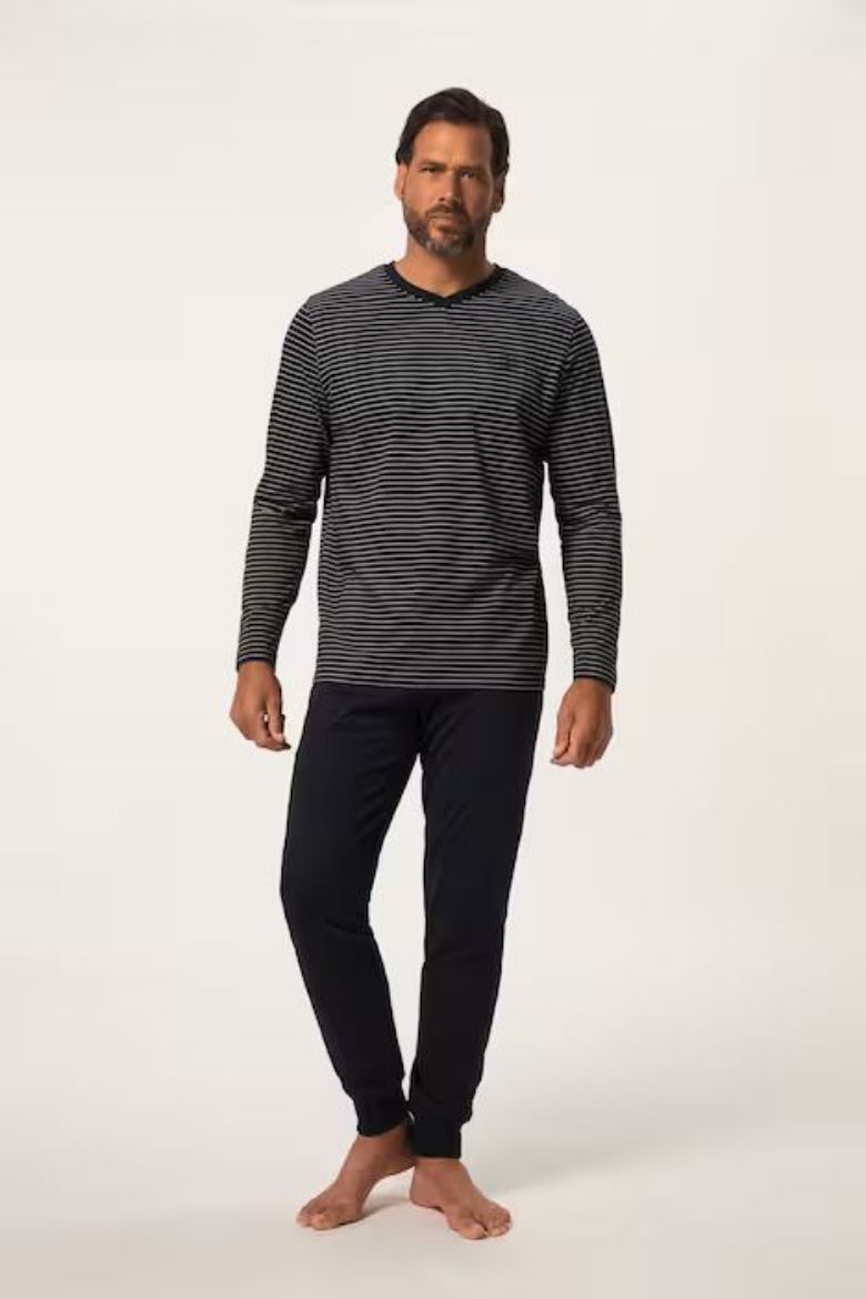 Moda za polnejše Pidžama  V ovratnik stisnutih nogavica plus velikost, xxl, Ulla Popken in Johann Popken (JP1880)