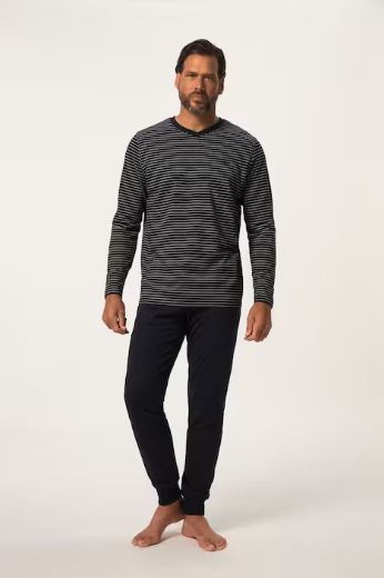 Moda za polnejše Pidžama  V ovratnik stisnutih nogavica plus velikost, xxl, Ulla Popken in Johann Popken (JP1880)