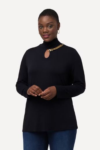Moda za polnejše Majica elegantna s ukrasnim dodatkom na ovratniku plus velikost, xxl, Ulla Popken in Johann Popken (JP1880)
