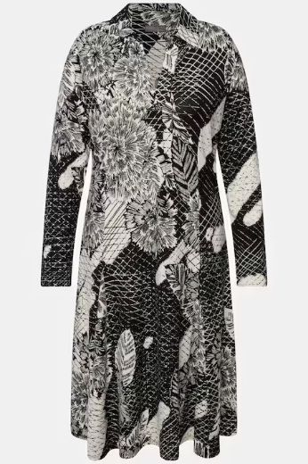 Moda za polnejše Haljina elegantna cvjetnog motiva dugih rukava plus velikost, xxl, Ulla Popken in Johann Popken (JP1880)