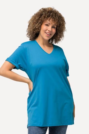 Moda za polnejše Majica V izrez Basic plus velikost, xxl, Ulla Popken in Johann Popken (JP1880)