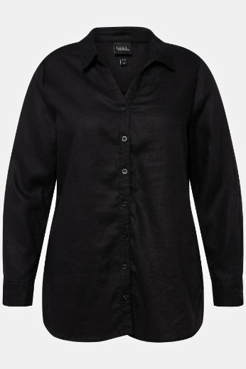Moda za polnejše Bluza lanena V ovratnik plus velikost, xxl, Ulla Popken in Johann Popken (JP1880)