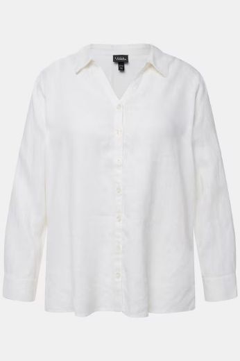 Moda za polnejše Bluza lanena V ovratnik plus velikost, xxl, Ulla Popken in Johann Popken (JP1880)