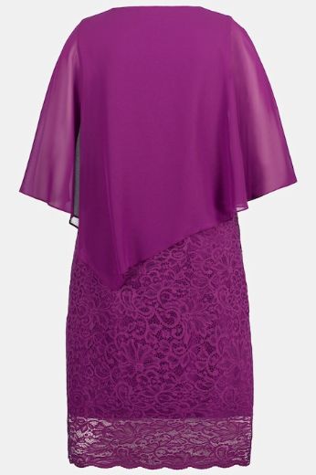 Moda za polnejše Haljina svečana čipkana s dodatkom tila plus velikost, xxl, Ulla Popken in Johann Popken (JP1880)
