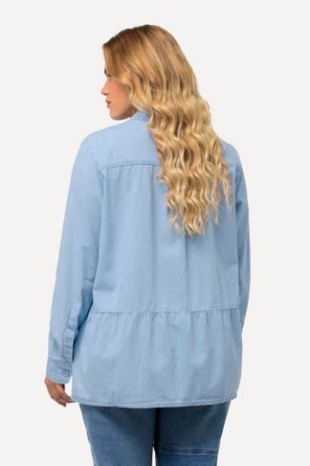 Moda za polnejše Bluza traper kraći model s volanom plus velikost, xxl, Ulla Popken in Johann Popken (JP1880)