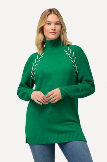 Moda za polnejše Pulover s povišenim ovratnikom plus velikost, xxl, Ulla Popken in Johann Popken (JP1880)