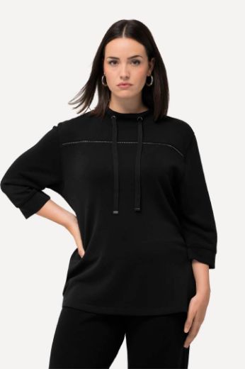Moda za polnejše Majica s vezanjem na ovratniku plus velikost, xxl, Ulla Popken in Johann Popken (JP1880)