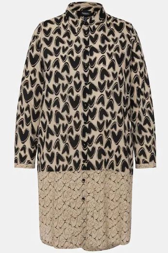 Moda za polnejše Bluza duži model motiv srca plus velikost, xxl, Ulla Popken in Johann Popken (JP1880)
