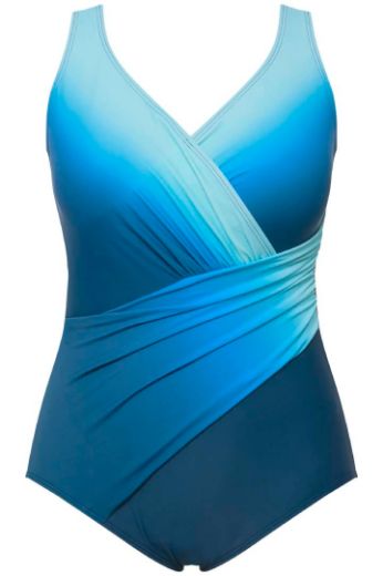 Moda za polnejše Kupaći kostim jednodijelni V ovratnik plus velikost, xxl, Ulla Popken in Johann Popken (JP1880)