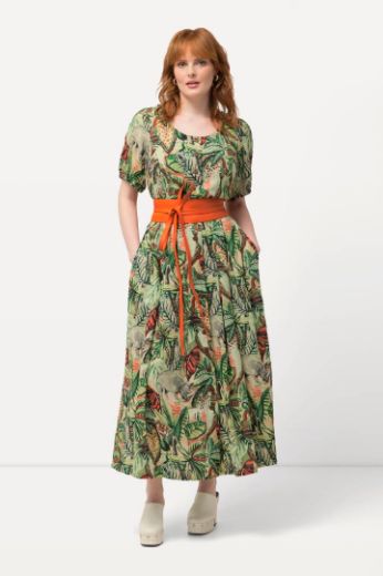 Moda za polnejše Haljina dužeg kroja na kopčanje kratkih rukava plus velikost, xxl, Ulla Popken in Johann Popken (JP1880)