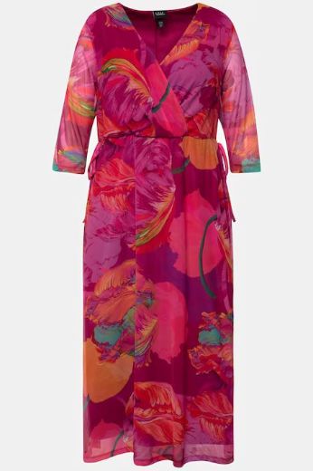 Moda za polnejše Haljina elegantna V ovratnika cvjetnog printa plus velikost, xxl, Ulla Popken in Johann Popken (JP1880)
