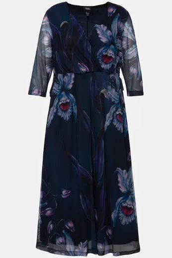 Moda za polnejše Haljina elegantna V ovratnika cvjetnog printa plus velikost, xxl, Ulla Popken in Johann Popken (JP1880)