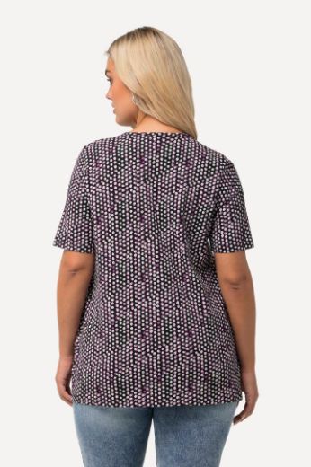 Moda za polnejše Majica V ovratnika s printom nepravilnih krugova plus velikost, xxl, Ulla Popken in Johann Popken (JP1880)
