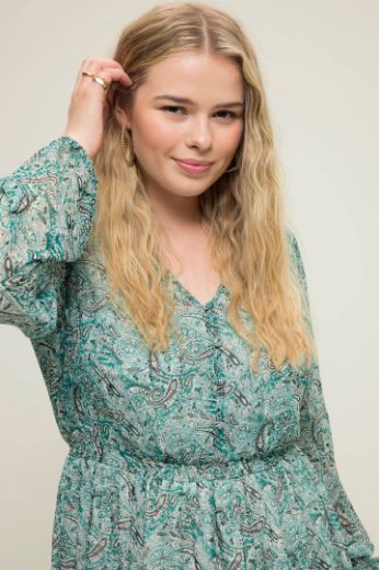 Moda za polnejše Haljina maxi dugih rukava s printom plus velikost, xxl, Ulla Popken in Johann Popken (JP1880)