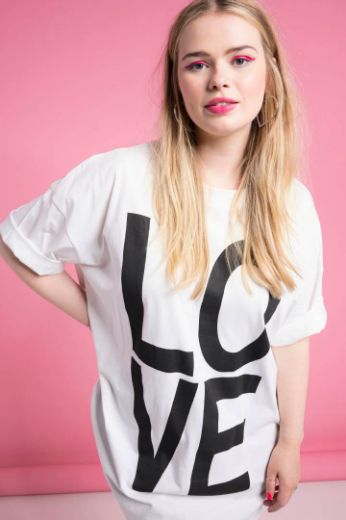 Moda za polnejše Majica dužeg kroja s natpisom plus velikost, xxl, Ulla Popken in Johann Popken (JP1880)