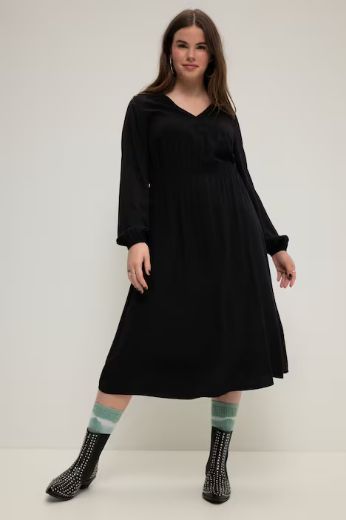Moda za polnejše Haljina V ovratnika dugih rukava plus velikost, xxl, Ulla Popken in Johann Popken (JP1880)
