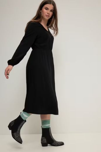 Moda za polnejše Haljina V ovratnika dugih rukava plus velikost, xxl, Ulla Popken in Johann Popken (JP1880)