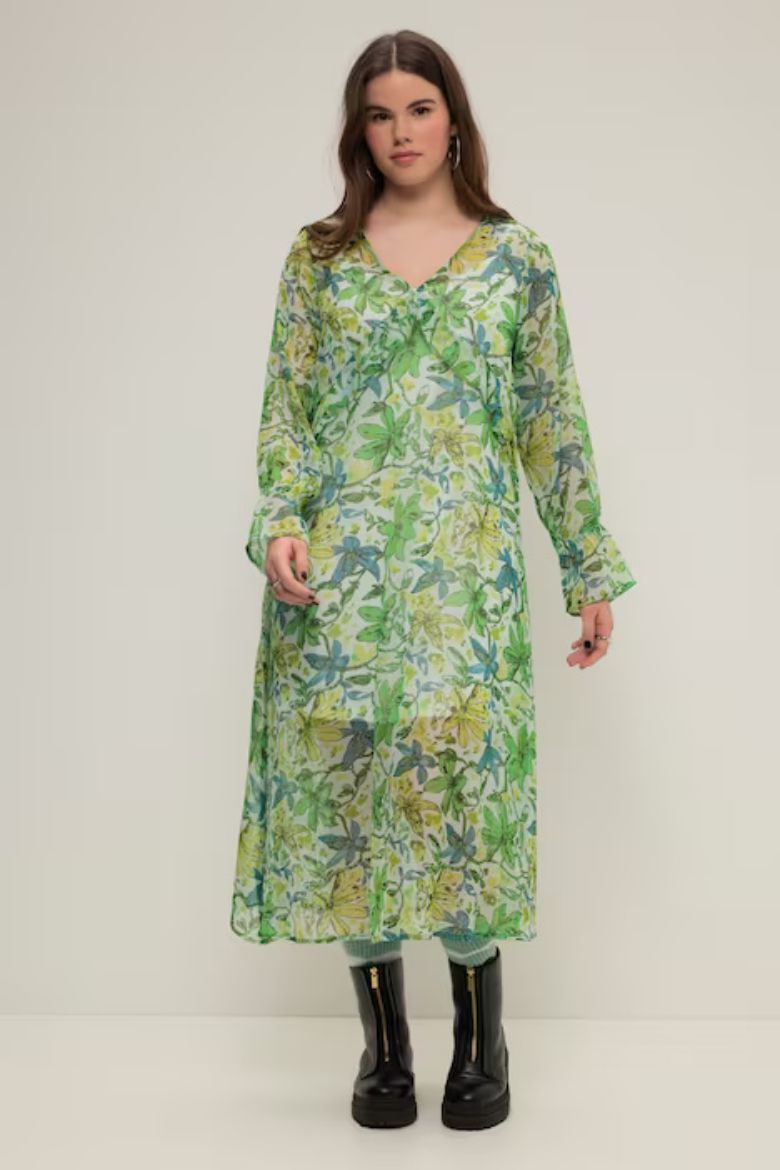 Moda za polnejše Haljina A kroja cvjetnog printa plus velikost, xxl, Ulla Popken in Johann Popken (JP1880)