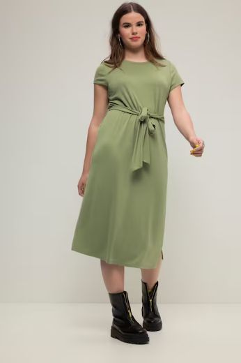 Moda za polnejše Haljina A kroja na vezanje kratkih rukava plus velikost, xxl, Ulla Popken in Johann Popken (JP1880)