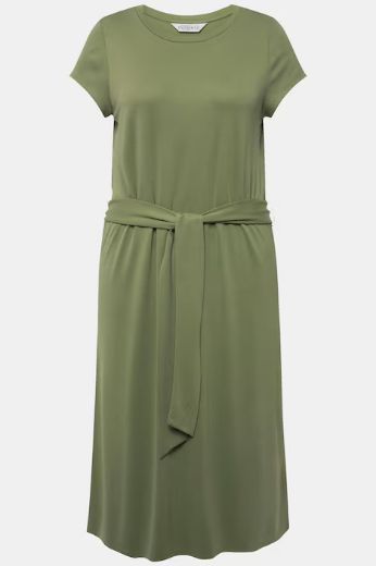 Moda za polnejše Haljina A kroja na vezanje kratkih rukava plus velikost, xxl, Ulla Popken in Johann Popken (JP1880)