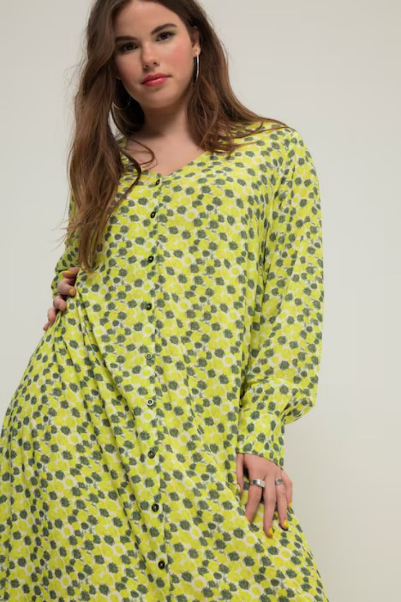 Moda za polnejše Haljina maxi A kroja na kopčanje plus velikost, xxl, Ulla Popken in Johann Popken (JP1880)