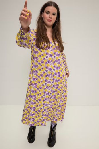 Moda za polnejše Haljina maxi A kroja na kopčanje plus velikost, xxl, Ulla Popken in Johann Popken (JP1880)