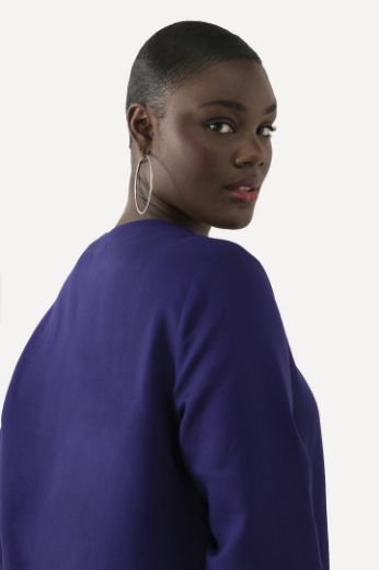 Moda za polnejše Bluza lanena okrugli ovratnik plus velikost, xxl, Ulla Popken in Johann Popken (JP1880)