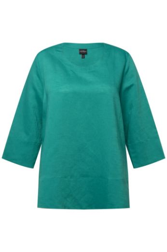 Moda za polnejše Bluza lanena okrugli ovratnik plus velikost, xxl, Ulla Popken in Johann Popken (JP1880)
