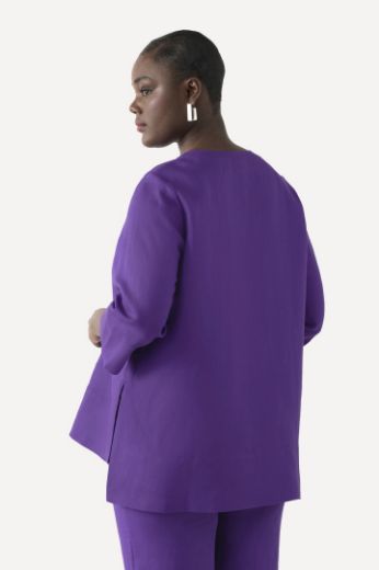 Moda za polnejše Bluza lanena okrugli ovratnik plus velikost, xxl, Ulla Popken in Johann Popken (JP1880)