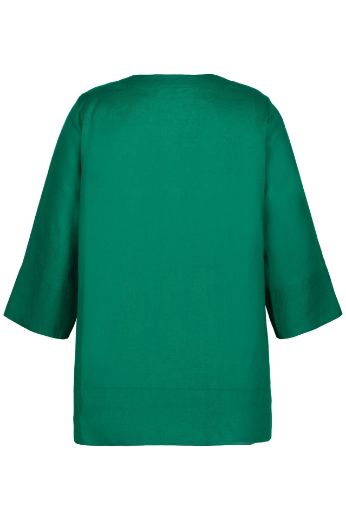 Moda za polnejše Bluza lanena okrugli ovratnik plus velikost, xxl, Ulla Popken in Johann Popken (JP1880)