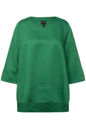 Moda za polnejše Bluza lanena okrugli ovratnik plus velikost, xxl, Ulla Popken in Johann Popken (JP1880)