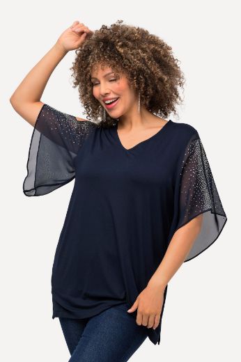Moda za polnejše Bluza svečana s ukrasima na rukavima plus velikost, xxl, Ulla Popken in Johann Popken (JP1880)