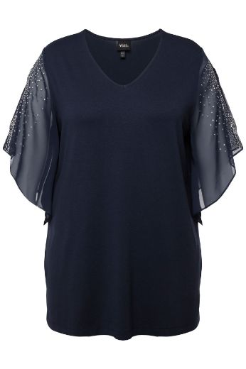 Moda za polnejše Bluza svečana s ukrasima na rukavima plus velikost, xxl, Ulla Popken in Johann Popken (JP1880)