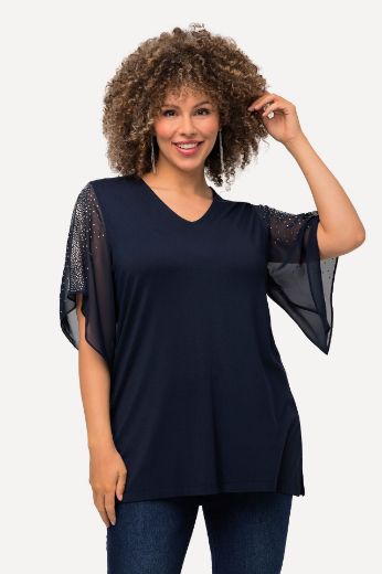 Moda za polnejše Bluza svečana s ukrasima na rukavima plus velikost, xxl, Ulla Popken in Johann Popken (JP1880)