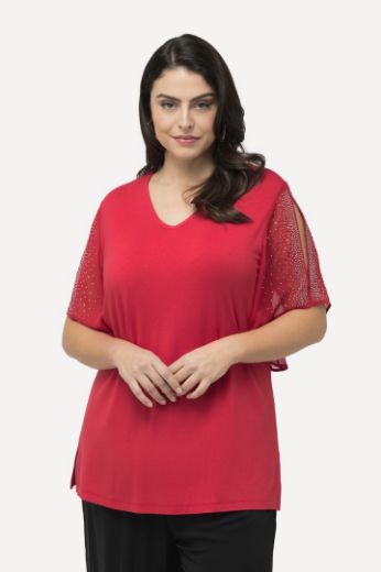 Moda za polnejše Bluza svečana s ukrasima na rukavima plus velikost, xxl, Ulla Popken in Johann Popken (JP1880)